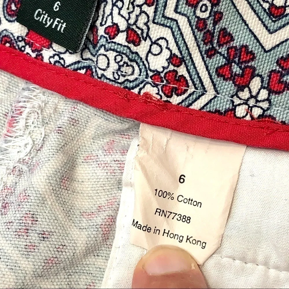 J. Crew City Fit cotton shorts paisley mandala 6